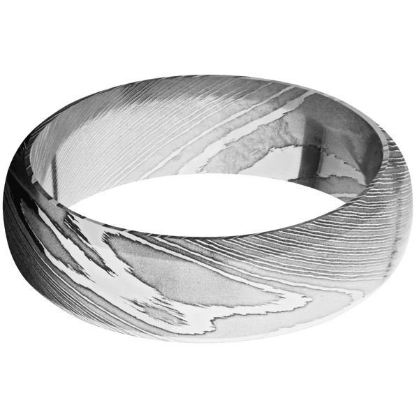 Damascus + Polish Finish All Rings Men's Wedding Band