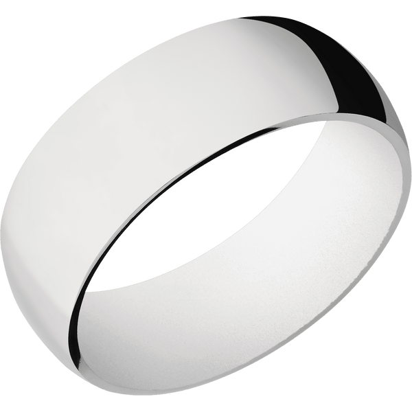 Platinum + Polish Finish + White All Rings Men's Wedding Band