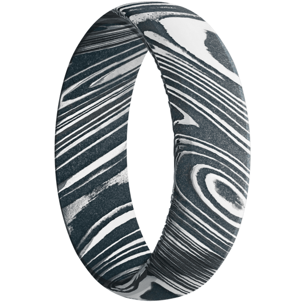 Woodgrain + Polish Finish All Rings Men's Wedding Band