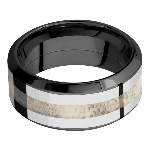 Zirconium + Polish , Polish Finish All Rings Men's Wedding Band