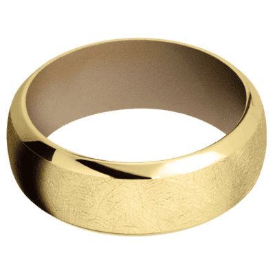 18K Yellow Gold Men's Ring with Cerakote Sleeve Cerakote Men's Wedding Band