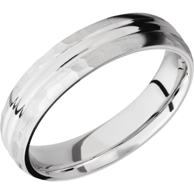 14K White Gold Men's Ring with 10K Gold Sleeve Narrow Rings Men's Wedding Band