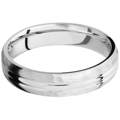 14K White Gold Men's Ring with 10K Gold Sleeve Narrow Rings Men's Wedding Band