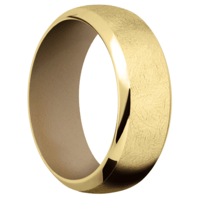 18K Yellow Gold Men's Ring with Cerakote Sleeve Cerakote Men's Wedding Band