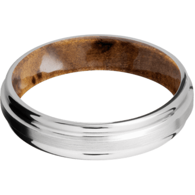 Cobalt Chrome Men's Ring with Thuya Burl Sleeve