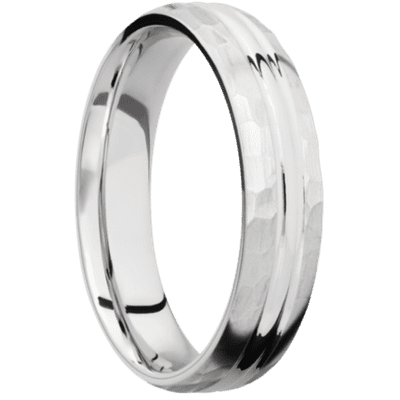 14K White Gold Men's Ring with 10K Gold Sleeve Narrow Rings Men's Wedding Band