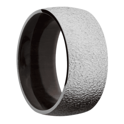 Titanium Men's Ring with Madagascar Rose Wood Sleeve Wood Men's Wedding Band