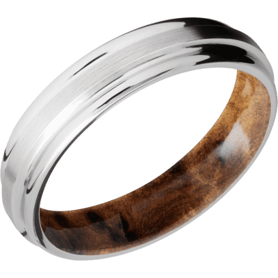 Cobalt Chrome Men's Ring with Thuya Burl Sleeve