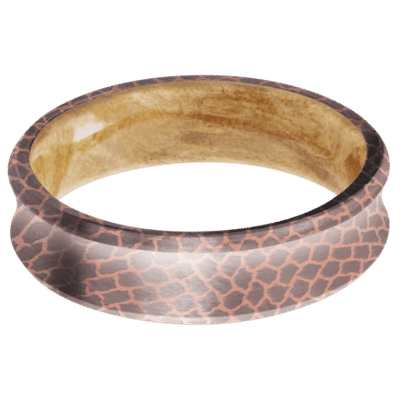 Superconductor Men's Ring with Boxelder Burl Sleeve Narrow Rings Men's Wedding Band