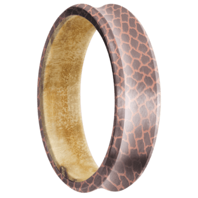 Superconductor Men's Ring with Boxelder Burl Sleeve Narrow Rings Men's Wedding Band