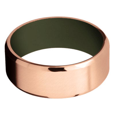 14K Rose Gold Men's Ring with Cerakote Sleeve Cerakote Men's Wedding Band
