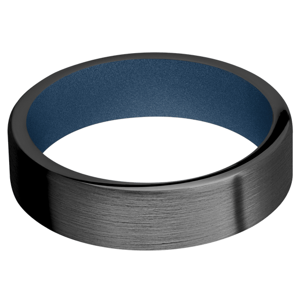 Zirconium + Satin Finish + Polar Blue All Rings Men's Wedding Band
