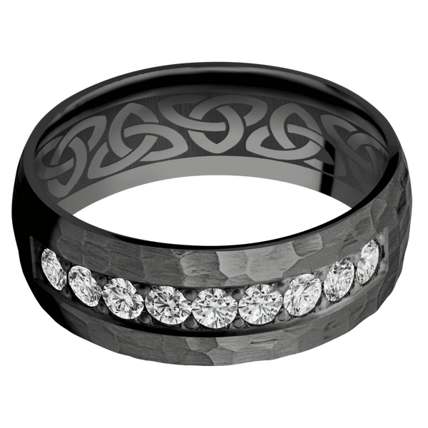Zirconium + Hammer Finish All Rings Men's Wedding Band