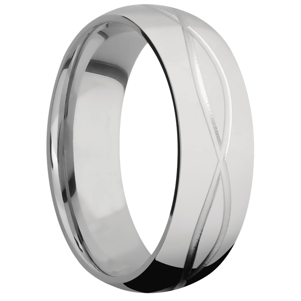 Titanium + Polish Finish All Rings Men's Wedding Band