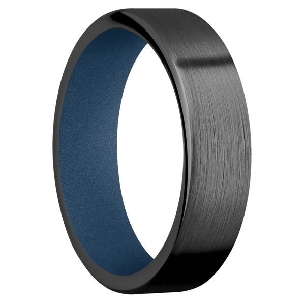 Zirconium + Satin Finish + Polar Blue All Rings Men's Wedding Band