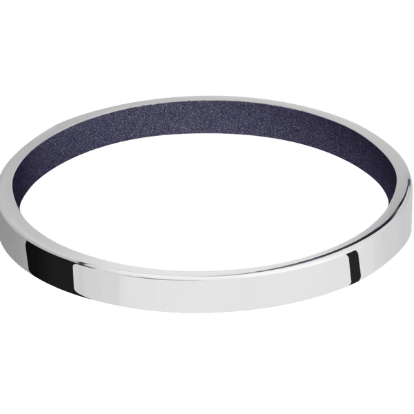 Palladium Silver + Polish Finish + Crushed Orchid All Rings Men's Wedding Band