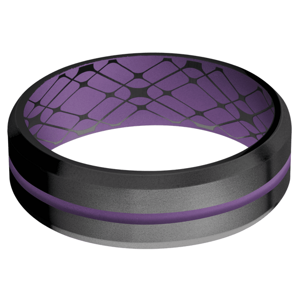 Zirconium + Bead , Bead Finish + Wild Purple Included in Sale Pricing Men's Wedding Band