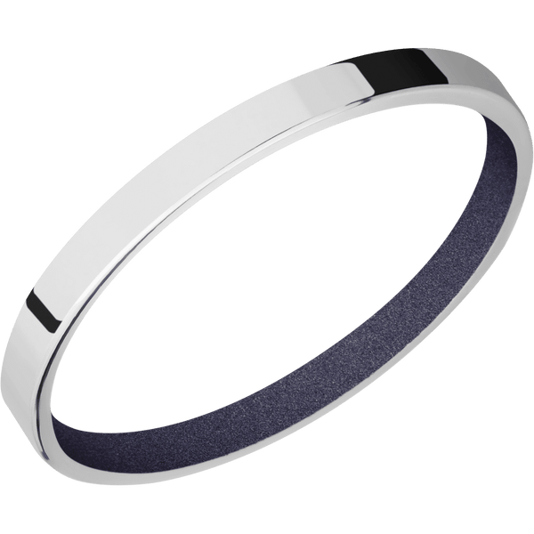 Palladium Silver + Polish Finish + Crushed Orchid All Rings Men's Wedding Band