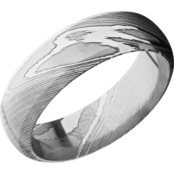 Damascus + Polish Finish All Rings Men's Wedding Band