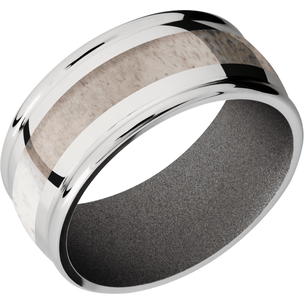 Cobalt Chrome + Polish , Polish Finish + Gun Metal Grey All Rings Men's Wedding Band