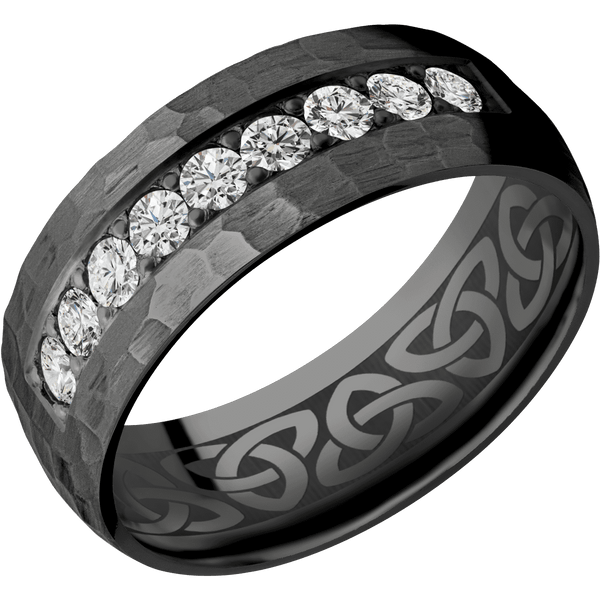 Zirconium + Hammer Finish All Rings Men's Wedding Band
