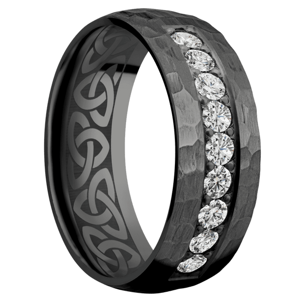 Zirconium + Hammer Finish All Rings Men's Wedding Band