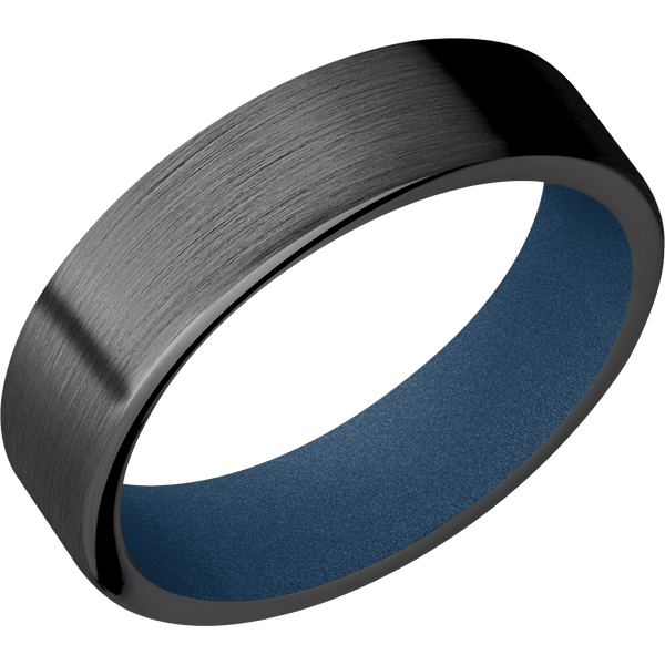 Zirconium + Satin Finish + Polar Blue All Rings Men's Wedding Band