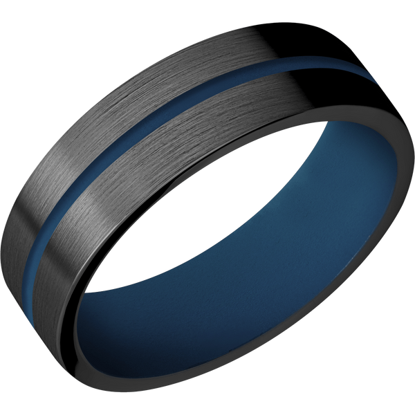 Black Zirconium Men's Ring with Cerakote Cerakote Men's Wedding Band