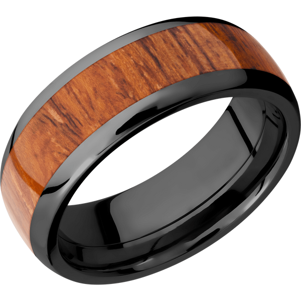 Black Zirconium Men's Ring with Desert Ironwood Wood Men's Wedding Band