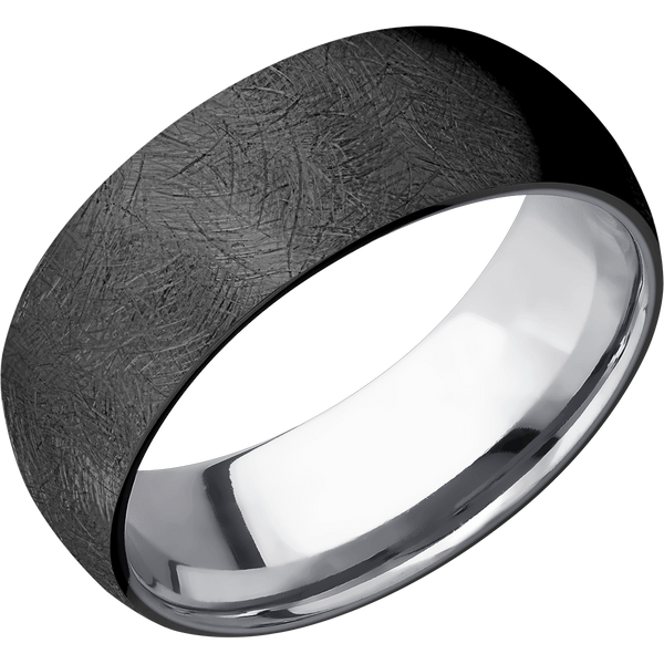 Black Zirconium Men's Ring with Tantalum Black Zirconium Men's Wedding Band