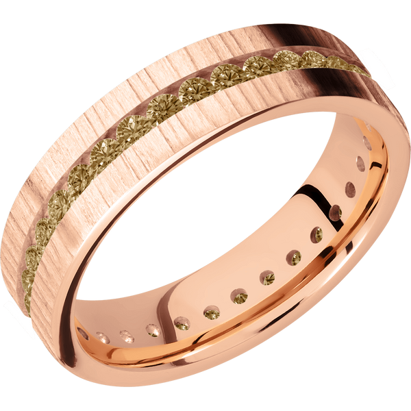 14K Rose Gold Men's Ring with Coco Diamond Narrow Rings Men's Wedding Band