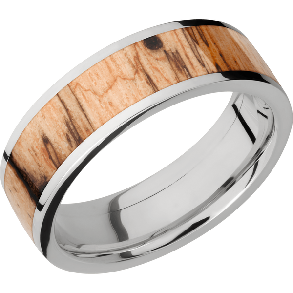 Titanium Men's Ring with Spalted Tamarind Wood Men's Wedding Band