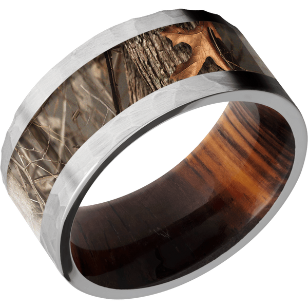 Titanium Kins Camo Men's Ring with Cocobolo Wood Men's Wedding Band