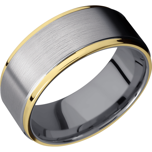 Tantalum Men's Ring with 14K Yellow Gold 14K Gold Men's Wedding Band