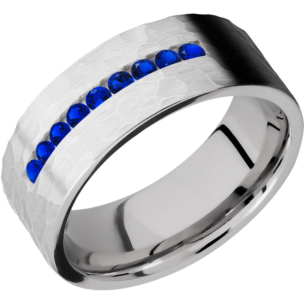 Cobalt Chrome Men's Ring with Sapphire Cobalt Chrome Men's Wedding Band