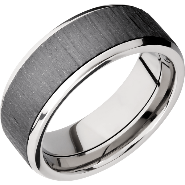 Titanium Men's Ring with Black Zirconium Black Zirconium Men's Wedding Band