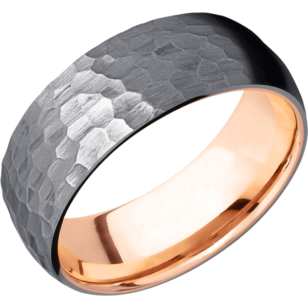 Tantalum Men's Ring with 14K Rose Gold 14K Gold Men's Wedding Band