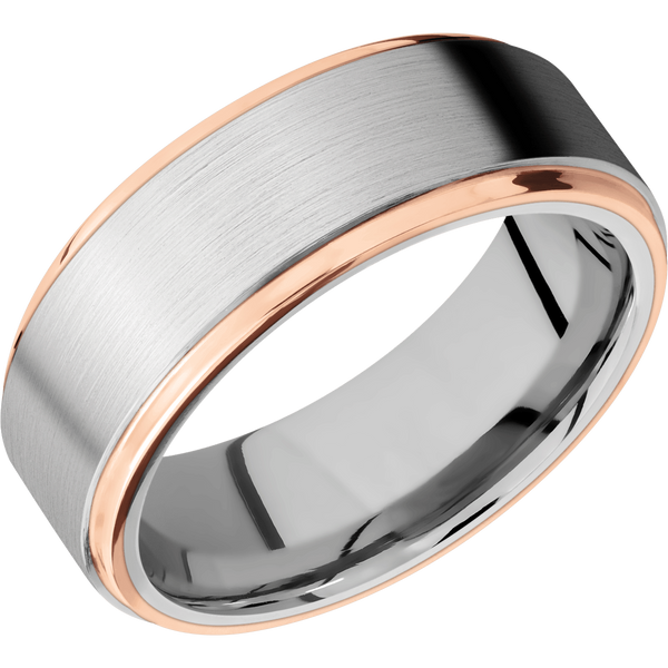 Cobalt Chrome Men's Ring with 14K Rose Gold Cobalt Chrome Men's Wedding Band