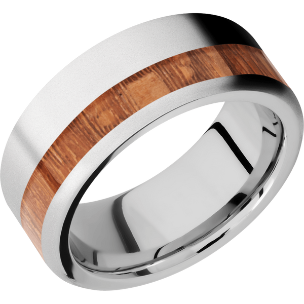 Cobalt Chrome Men's Ring with Leopard Wood Cobalt Chrome Men's Wedding Band