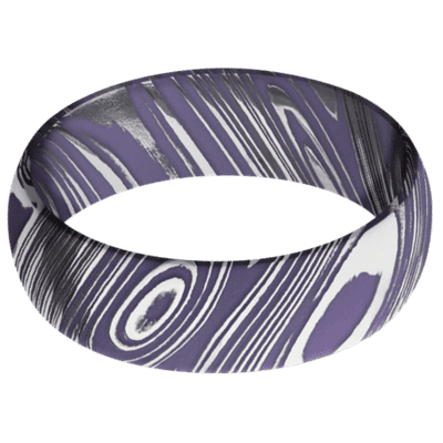Damascus Steel Men's Ring with Cerakote Cerakote Men's Wedding Band