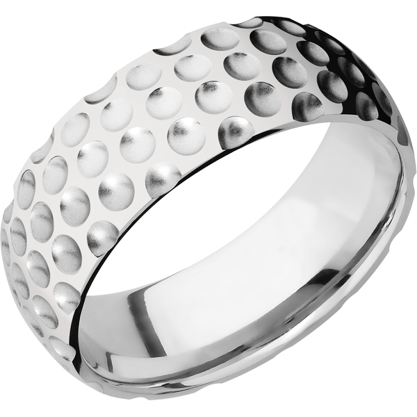 Cobalt Chrome Men's Ring with Golf Ball Design Cobalt Chrome Men's Wedding Band