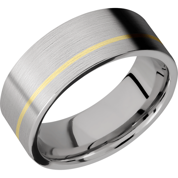 Titanium Men's Ring with 14K Yellow Gold 14K Gold Men's Wedding Band