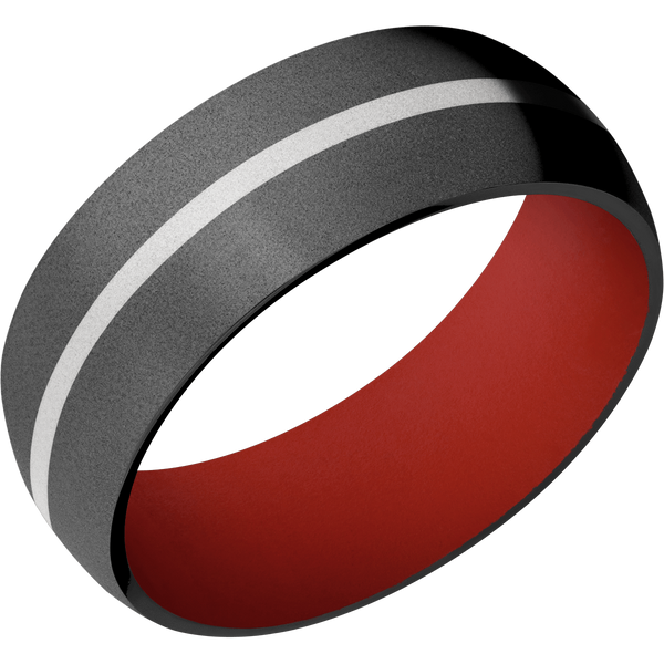 Black Zirconium Men's Ring with Platinum and Cerakote Cerakote Men's Wedding Band