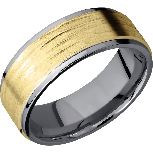 Tantalum Men's Ring with 14K Yellow Gold 14K Gold Men's Wedding Band