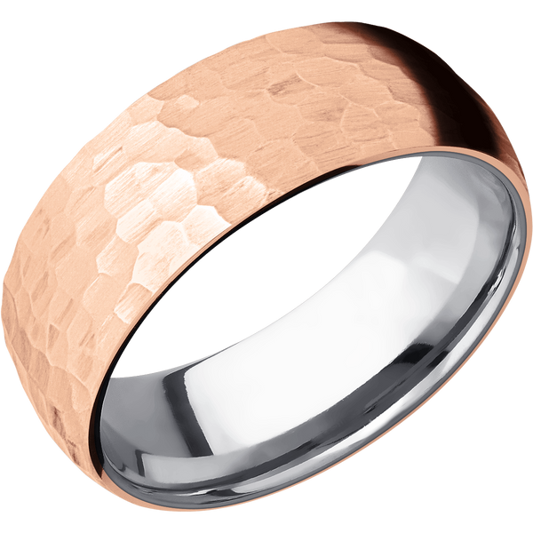 14K Rose Gold Men's Ring with Tantalum 14K Gold Men's Wedding Band