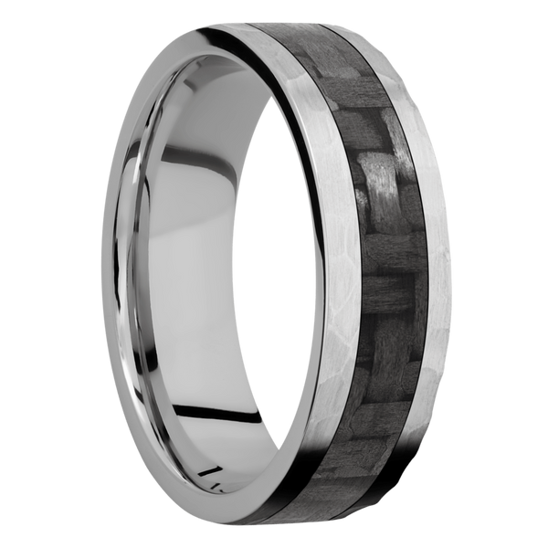 Titanium Men's Ring with Carbon Fiber Carbon Fiber Men's Wedding Band