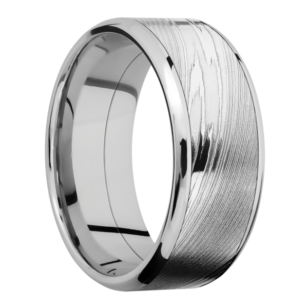 Cobalt Chrome Men's Ring with Damascus Steel Damascus Steel Men's Wedding Band