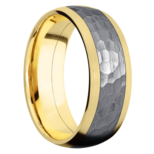 14K Yellow Gold Men's Ring with Tantalum 14K Gold Men's Wedding Band