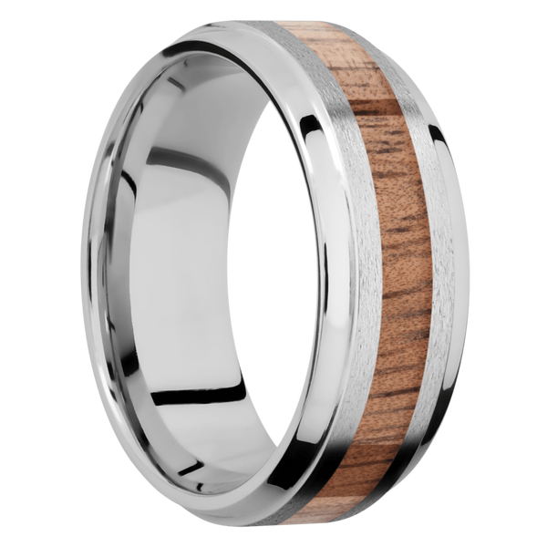 Cobalt Chrome Men's Ring with Koa Wood Cobalt Chrome Men's Wedding Band