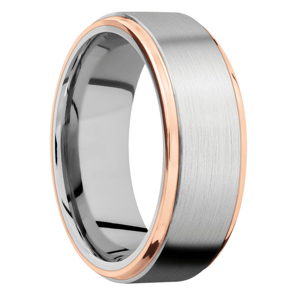 Cobalt Chrome Men's Ring with 14K Rose Gold Cobalt Chrome Men's Wedding Band